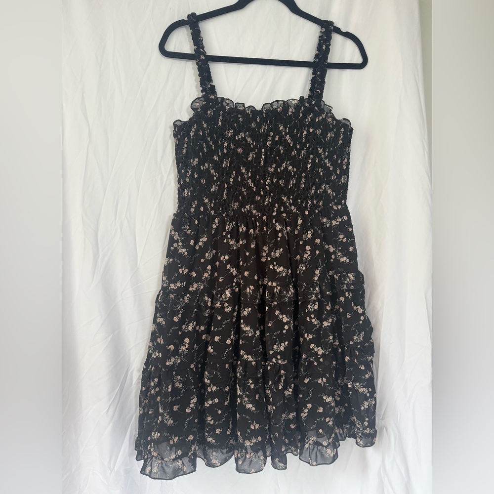 Adorable black and pink floral dress